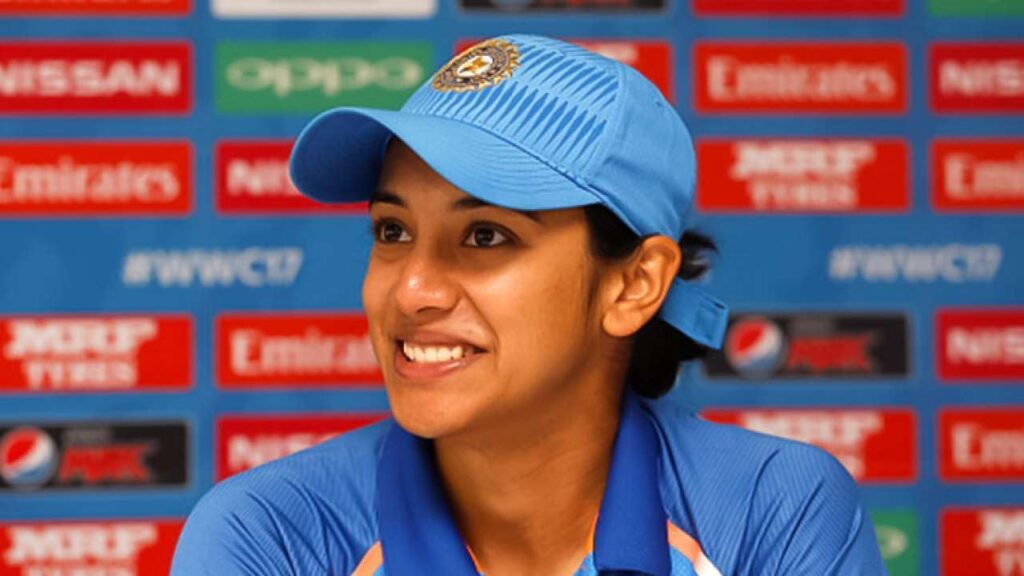 Smriti Mandhana Cricketer Wall Poster, 45 * 30 Cm Large Print, Unframed, Matte Paper Finish, Multi Color with Double Sided Tape || Perfect for Bedroom, Home Decor, Hostel or Gift