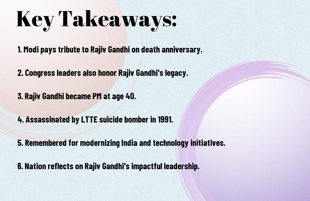 On the 33rd death anniversary of Rajiv Gandhi, PM Modi and other leaders pay tribute to the former Prime Minister. Discover the legacy of India's youngest PM.