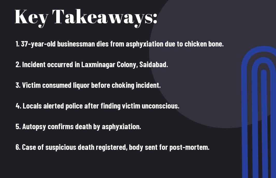 Discover the shocking story of a man who tragically passed away in Hyderabad after choking on a chicken bone. Read more about the incident and its aftermath.