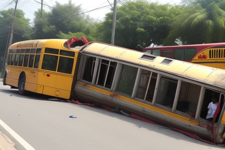 Nine Students Injured as School Bus Overturns in Shocking Hyderabad Accident