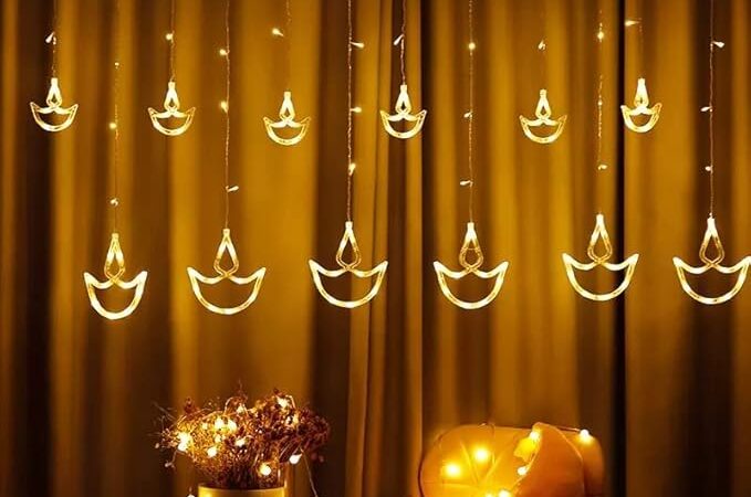 Illuminate your celebrations with Desidiya’s Warm White Diya Light Curtain. Featuring 12 hanging diyas and 8 flashing modes, this energy-efficient LED string light is perfect for Diwali, weddings, and year-round decor.