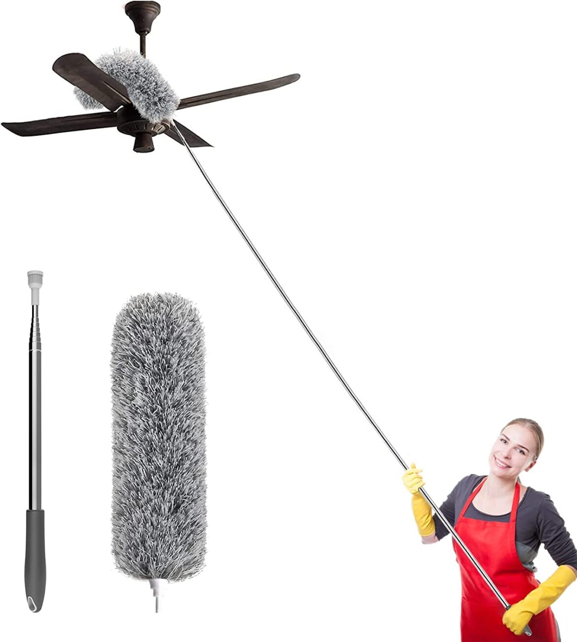 Effortlessly Clean High Ceilings and More with the Hallstatt 2024 Long Handle Microfiber Feather Ceiling Duster