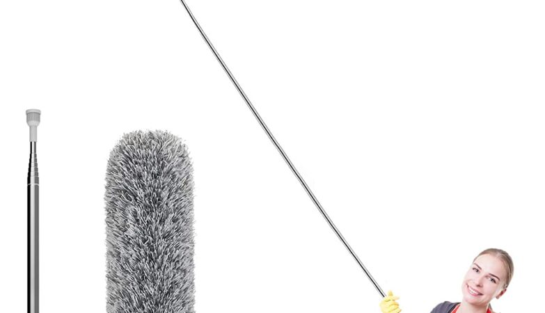 Discover the Hallstatt 2024 Upgraded Long Handle Microfiber Feather Ceiling Duster, designed for easy and efficient cleaning of high ceilings, fans, and hard-to-reach places. Extendable, bendable, and durable.